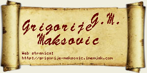Grigorije Maksović vizit kartica